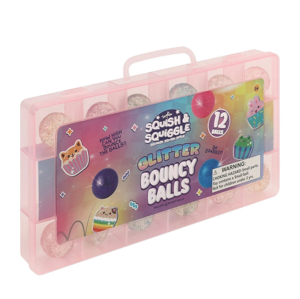 Squish & Squiggle Bouncy Balls – 12-Pack Carrying Case
