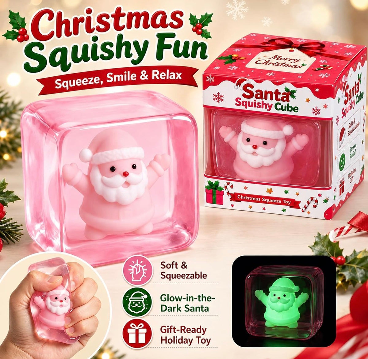 Glow-in-the-Dark Squishy Cube Mystery Toy