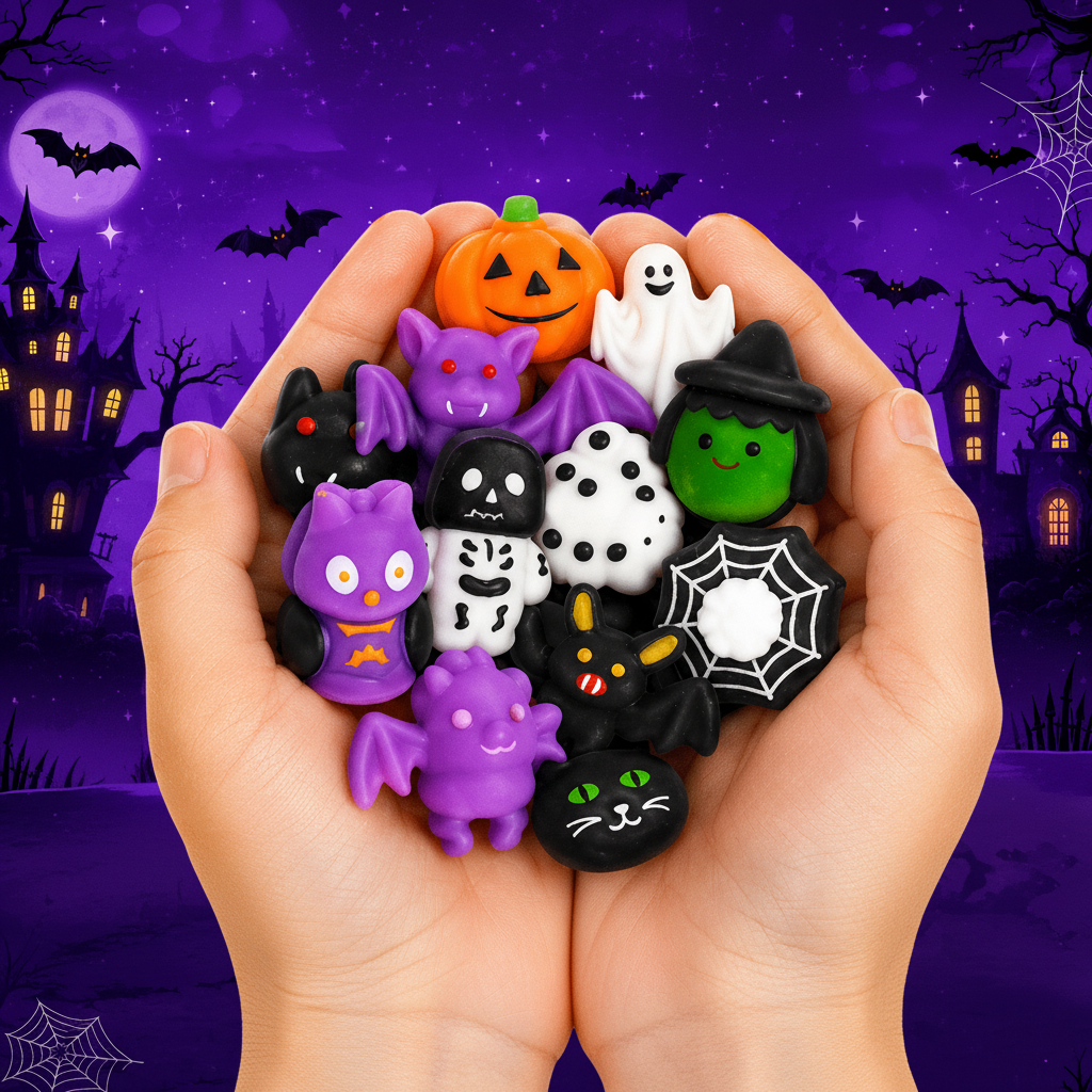 30-Piece Halloween Mini Mochi Squishy Soft Squeeze Fidget Toy Set