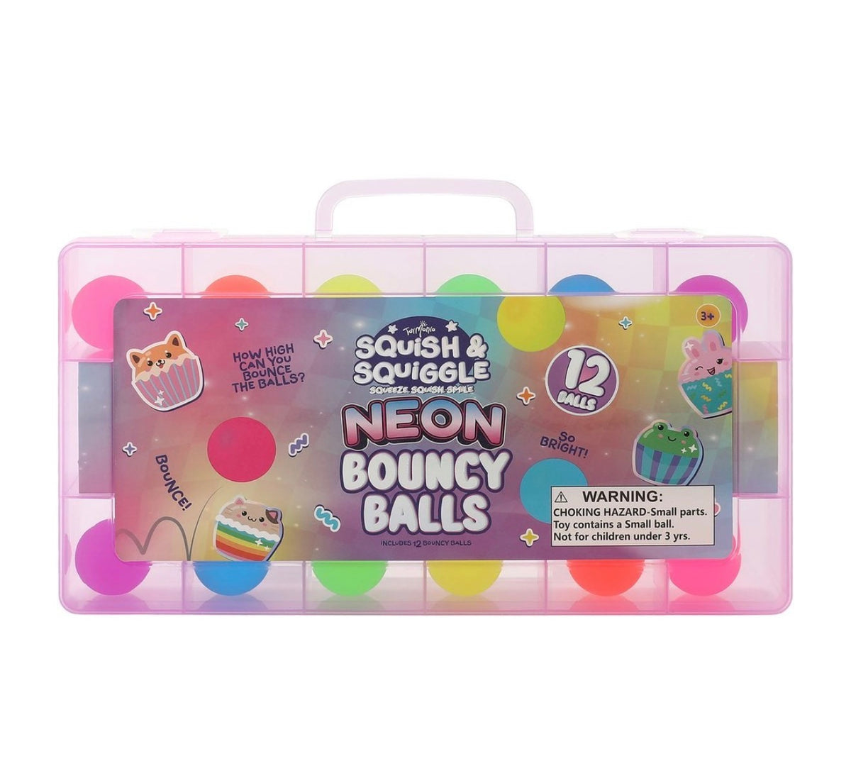 Squish & Squiggle Bouncy Balls – 12-Pack Carrying Case