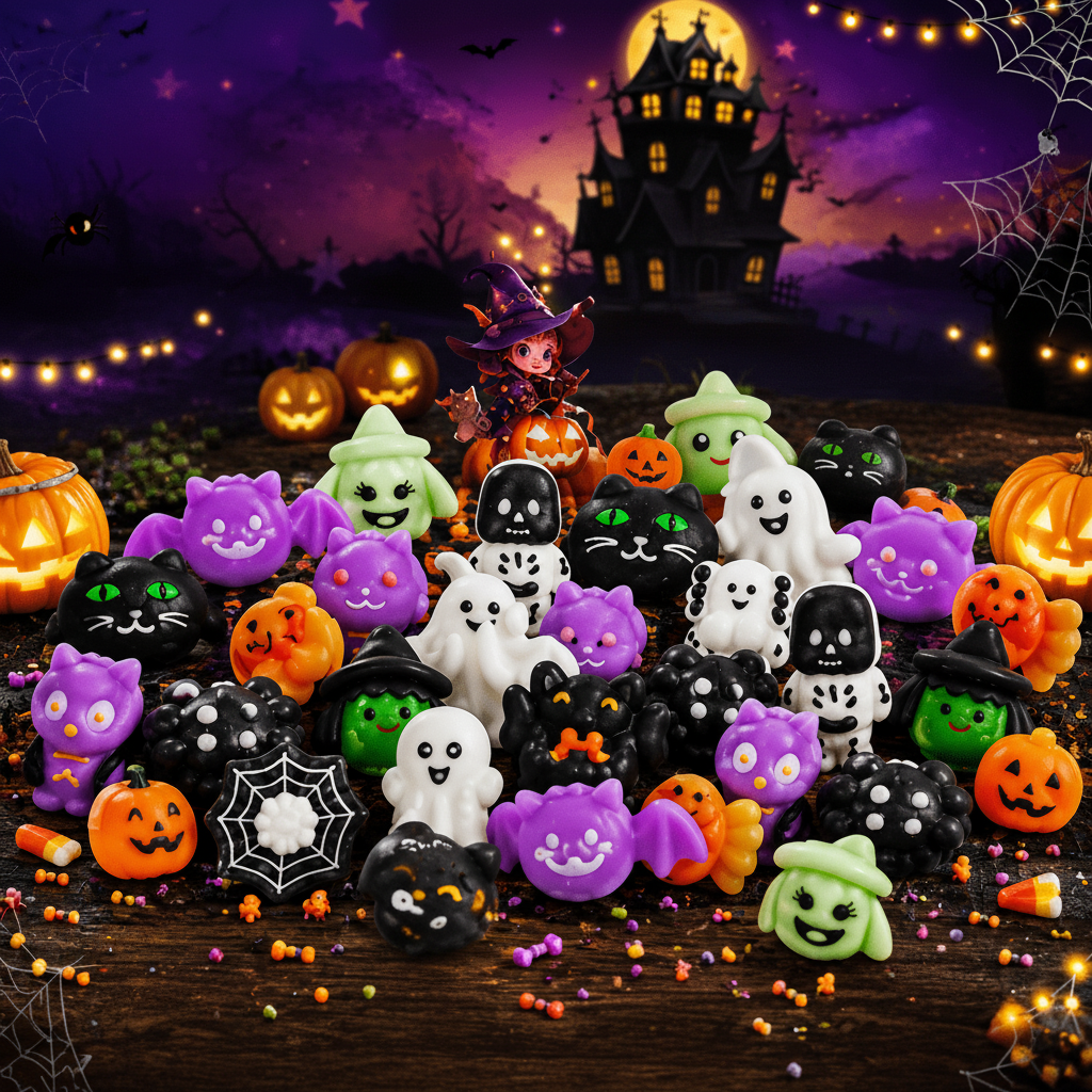30-Piece Halloween Mini Mochi Squishy Soft Squeeze Fidget Toy Set