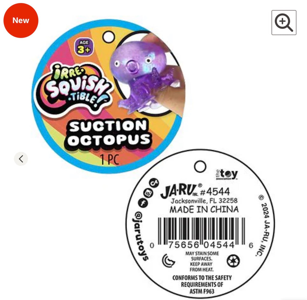 Irre-Squish-Tible Suction Octopus Sensory