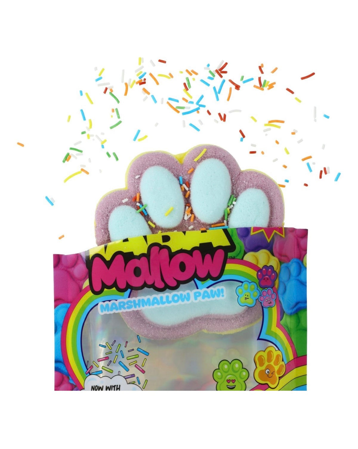 Taba Mallow™ Marshmallow Paw Candy – Rainbow Puff, 3.5 oz