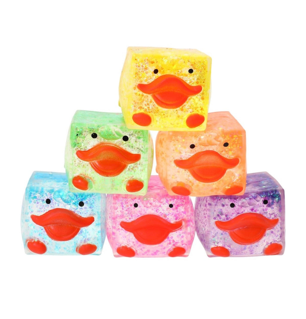 Glitter Squishy Duck Cube – Assorted Styles