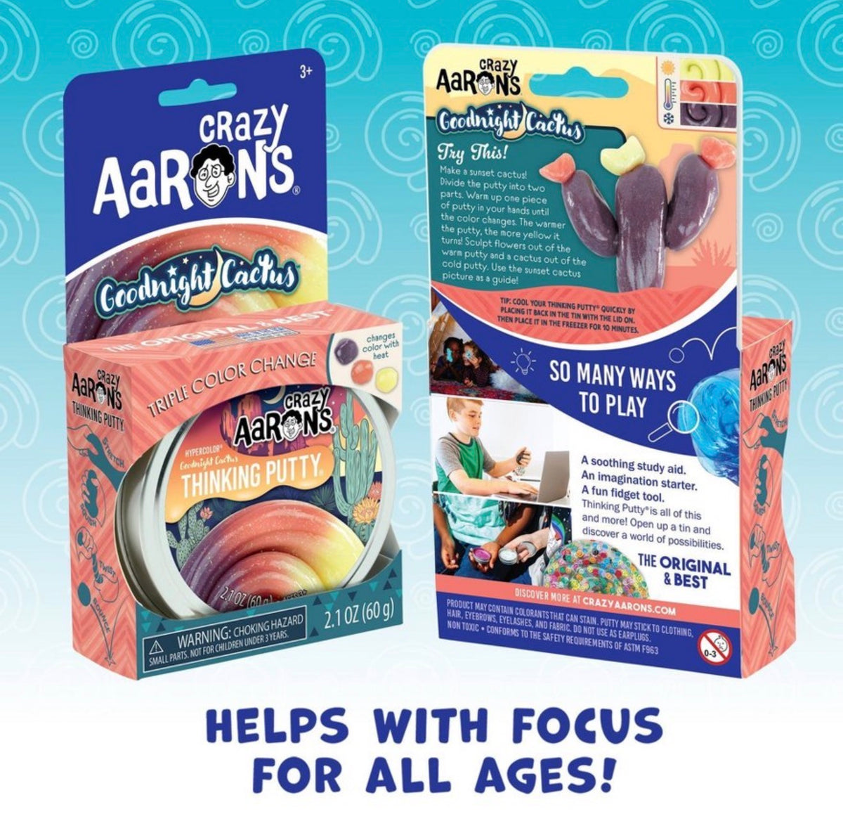 Crazy Aaron’s Goodnight Cactus Hypercolor Thinking Putty