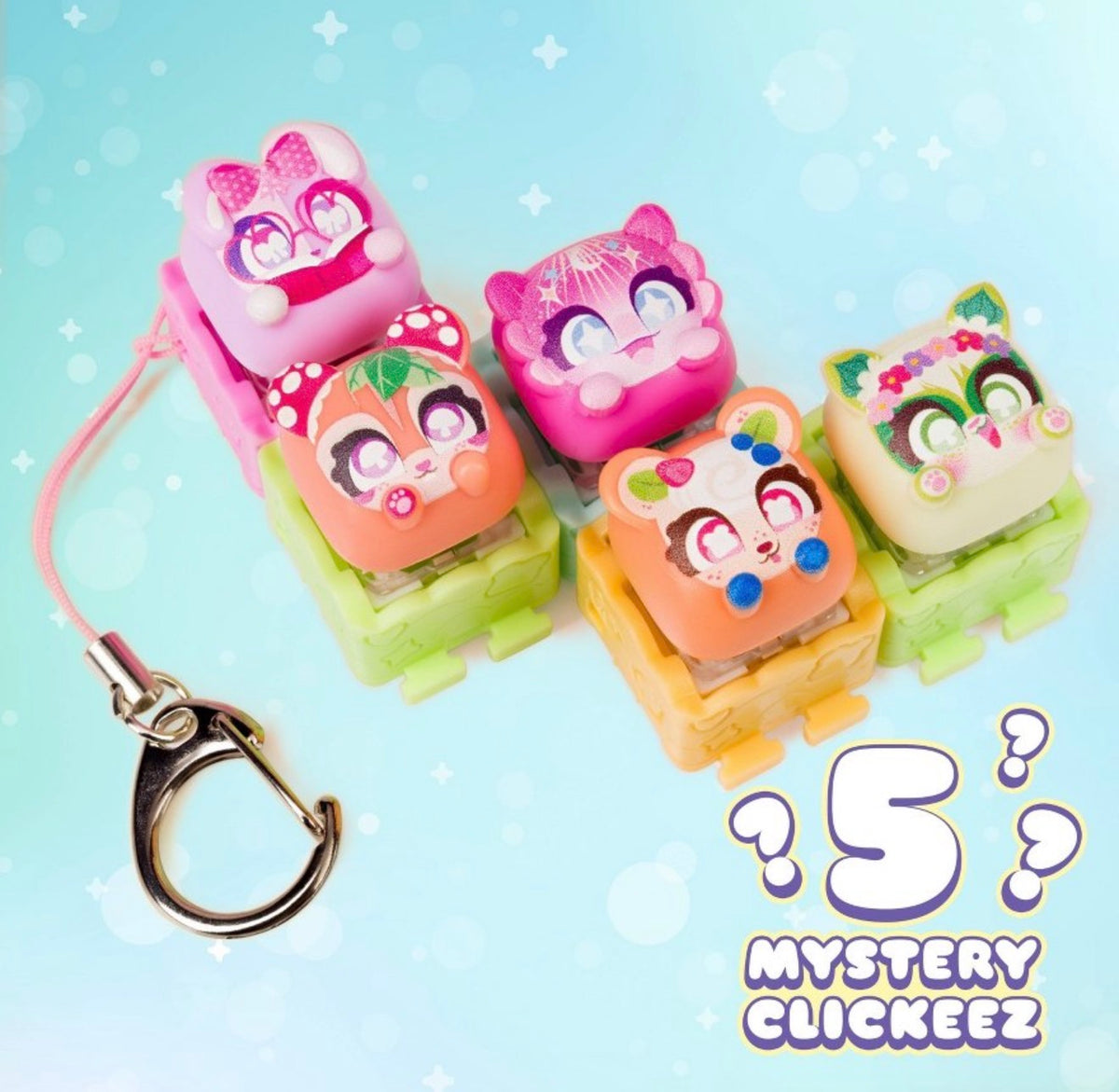 Clickeez Series 3 Bubble Pops Mystery 5-Pack Fidget Keychain