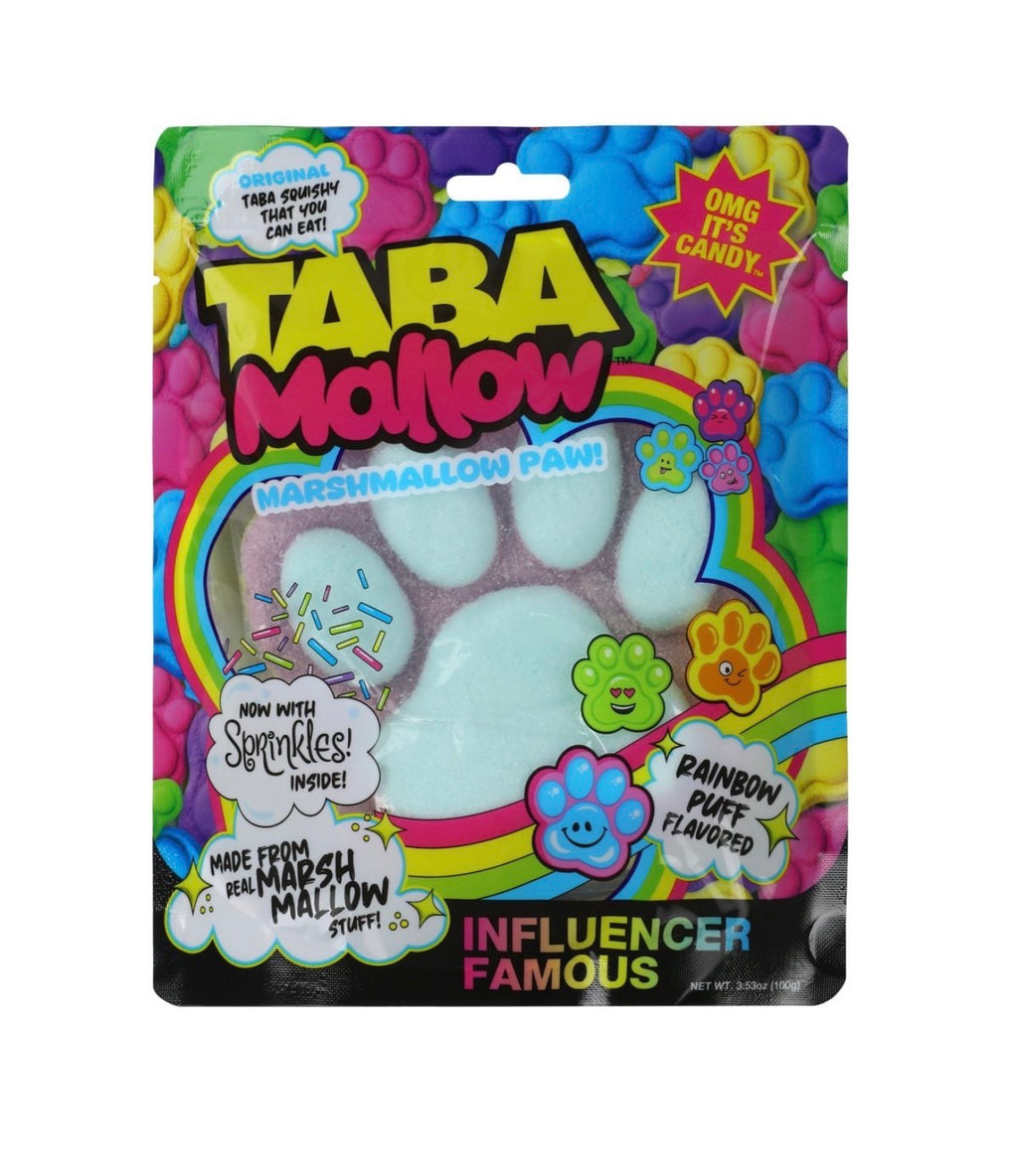 Taba Mallow™ Marshmallow Paw Candy – Rainbow Puff, 3.5 oz