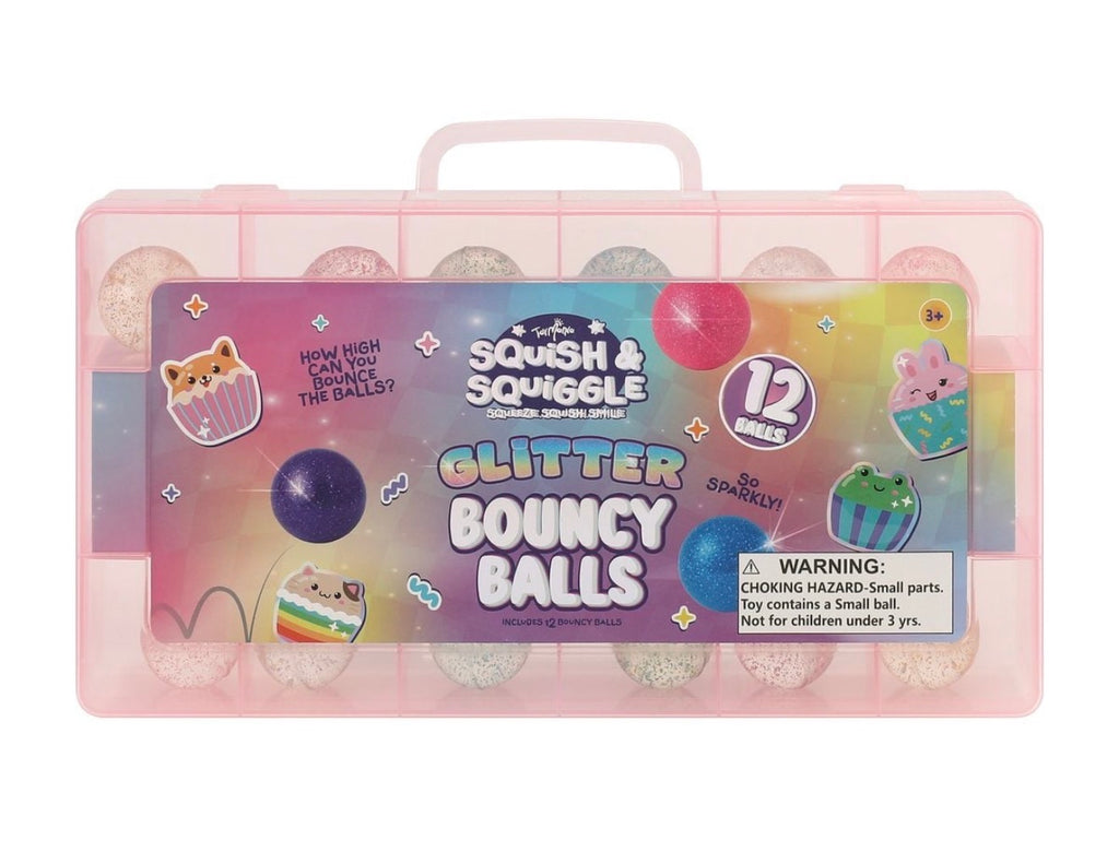 Squish & Squiggle Bouncy Balls – 12-Pack Carrying Case