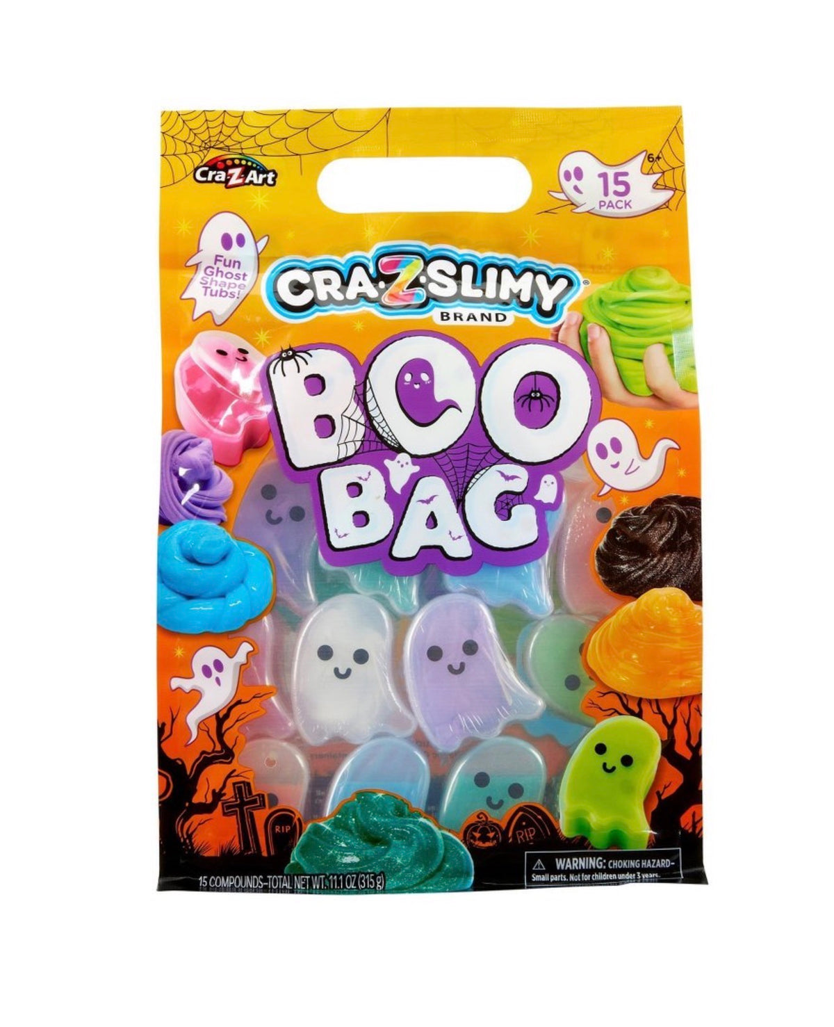 Cra-Z-Slimy Boo Bag Ghost Slime 15-Pack
