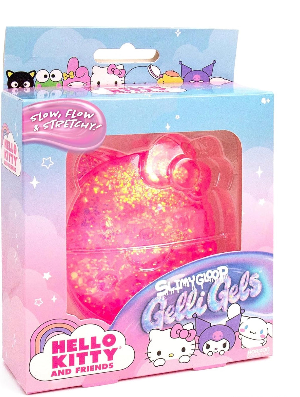 Hello Kitty SlimeyGloop Gelli Gels – Pink Glitter Stretchy Sensory Gel