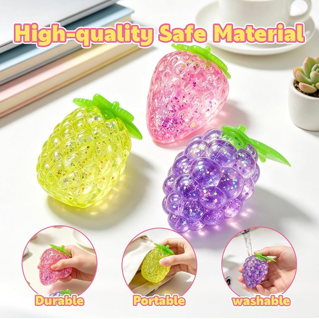 Sparkle Fruit Squishy – Glitter-Filled Sensory Stress Toy