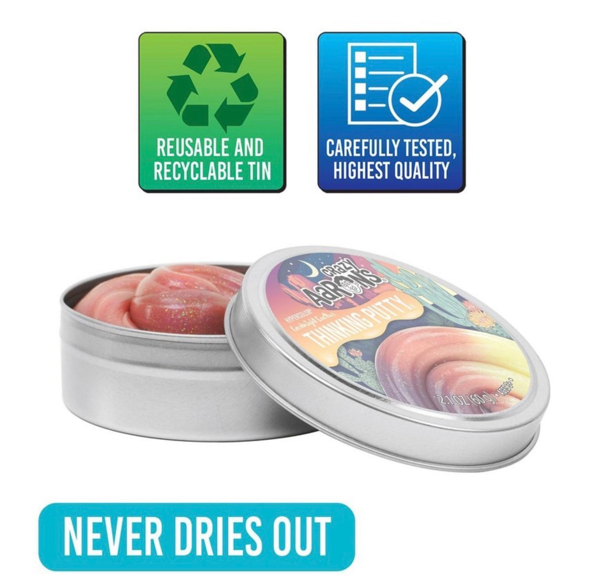 Crazy Aaron’s Goodnight Cactus Hypercolor Thinking Putty