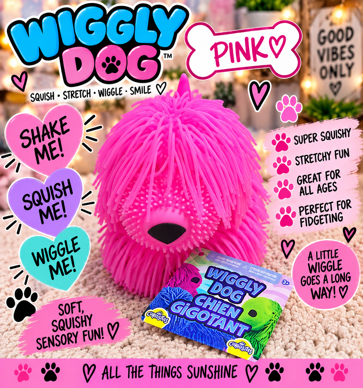 ORB Curiosities Wiggly Dog Sensory Fidget Toy – Choose Your Color