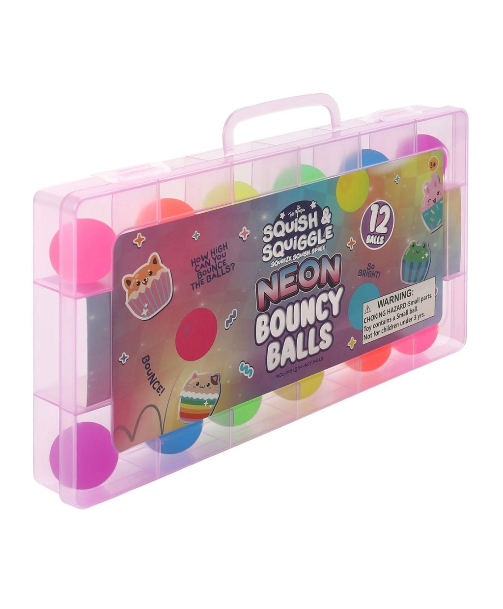 Squish & Squiggle Bouncy Balls – 12-Pack Carrying Case