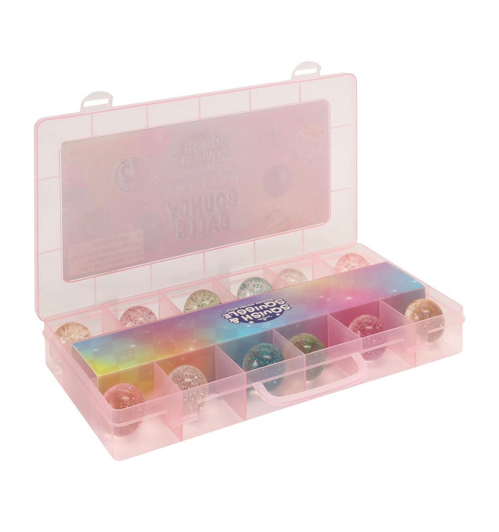 Squish & Squiggle Bouncy Balls – 12-Pack Carrying Case