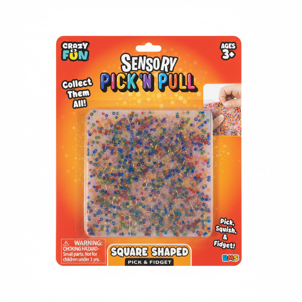 Crazy Fun Sensory Pick ’N Pull Fidget Pad – Pick, Squish & Pull!
