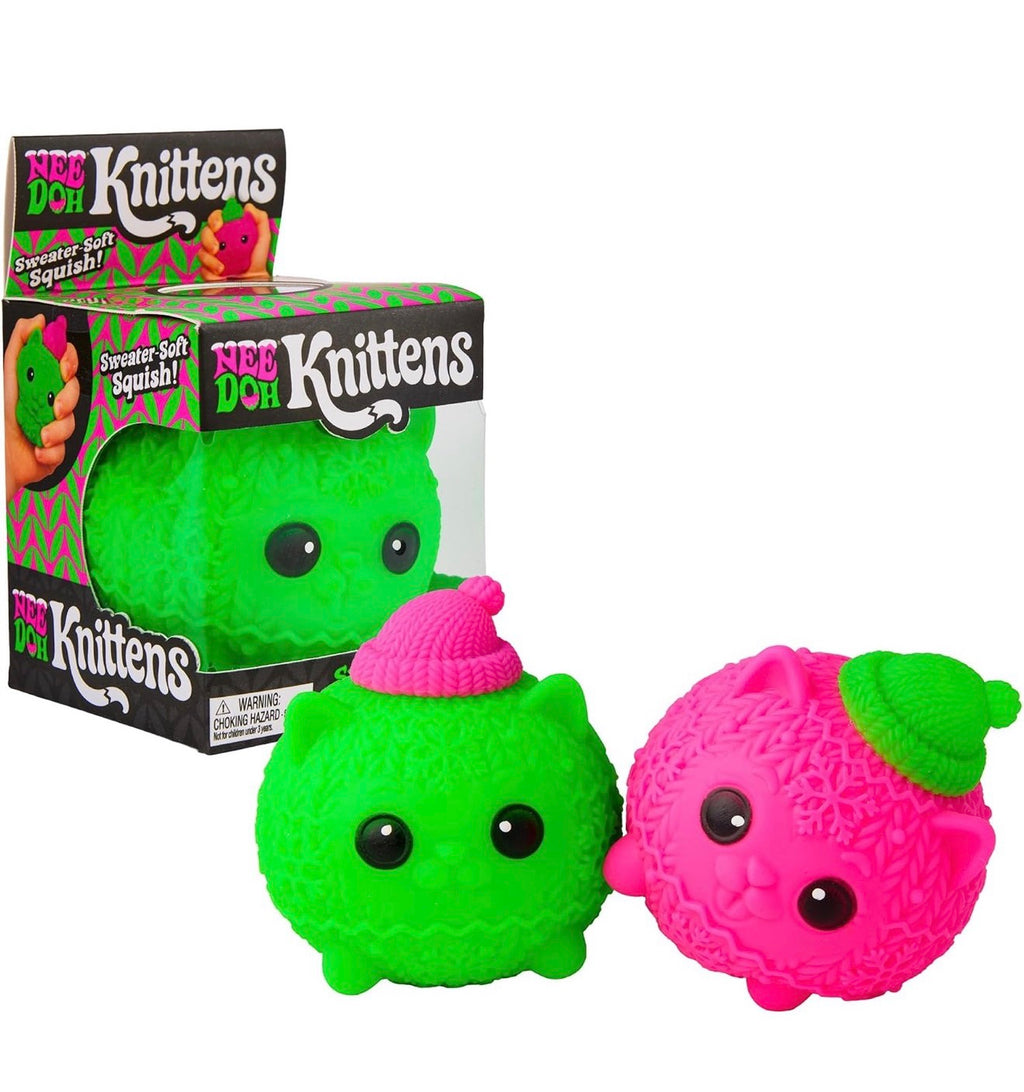NeeDoh Kittens – Green Sweater-Soft Cat Squishy by Schylling