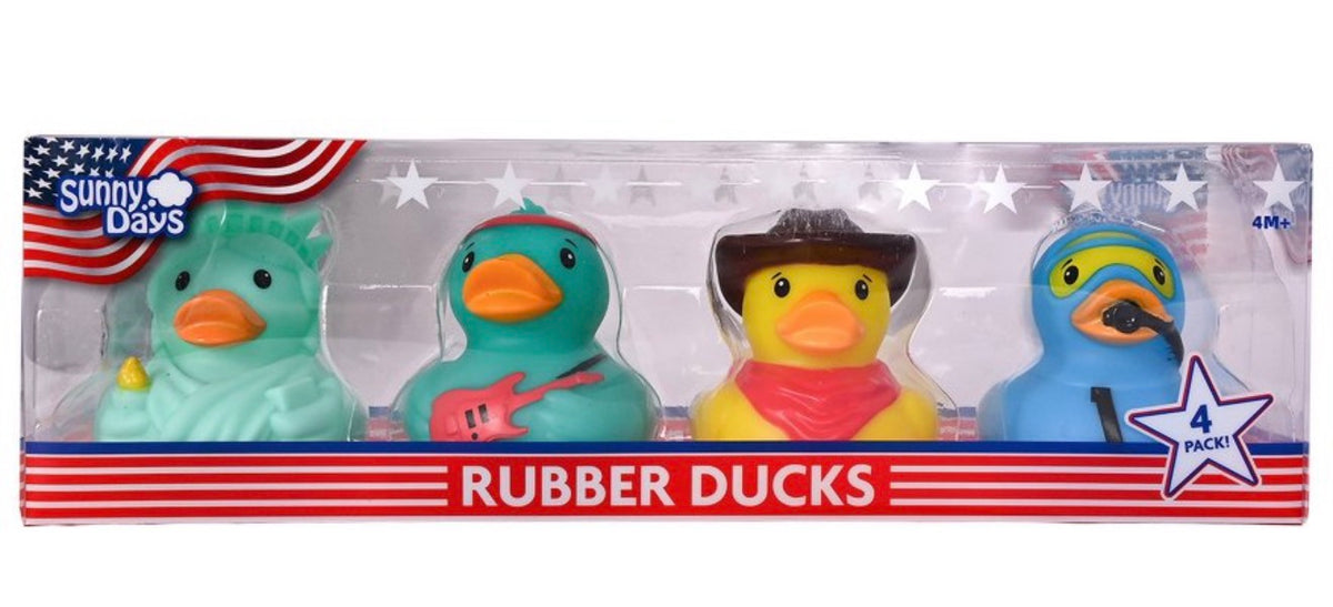 All-American Character Rubber Duck Set – 4 Pack