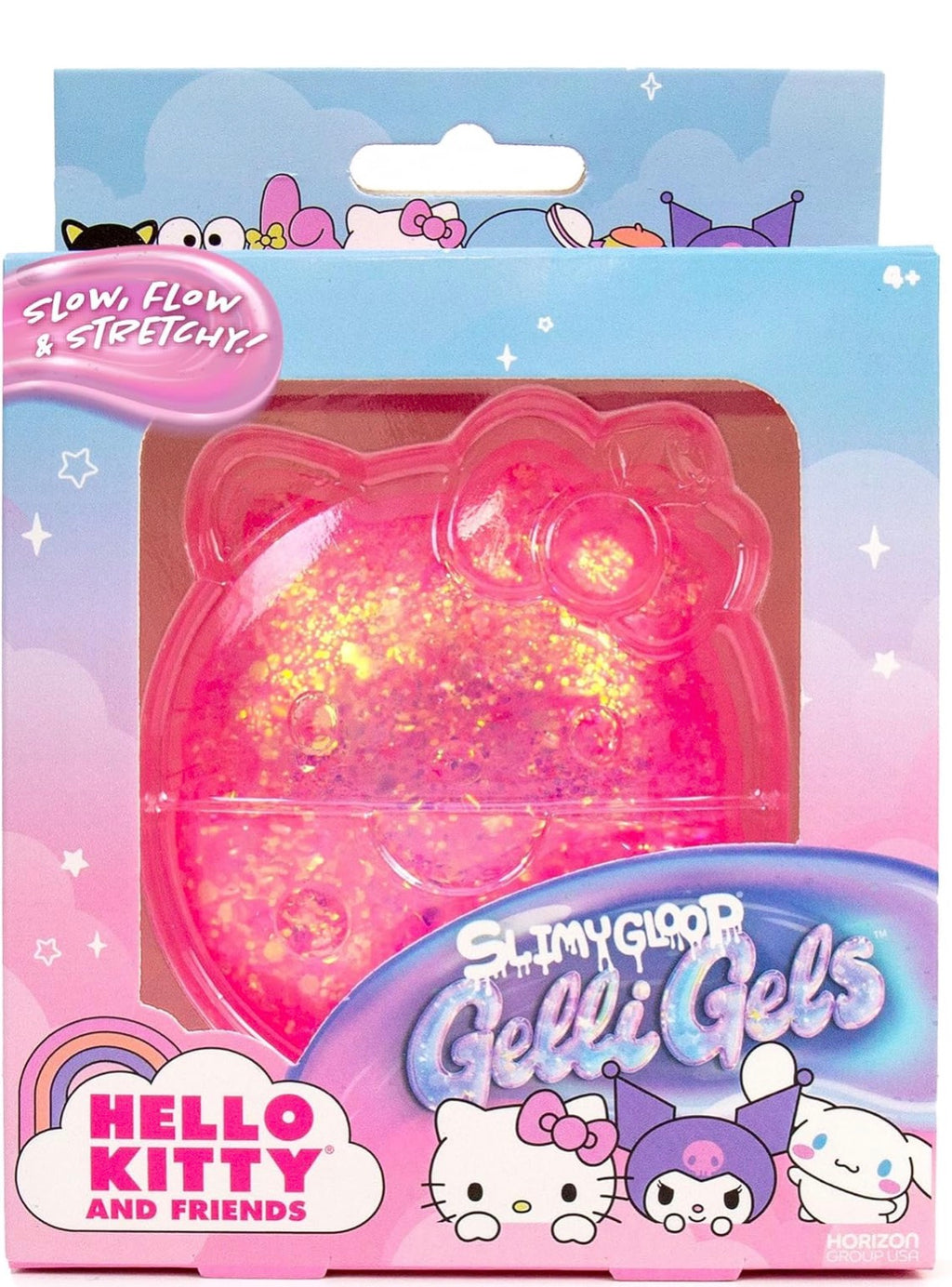Hello Kitty SlimeyGloop Gelli Gels – Pink Glitter Stretchy Sensory Gel