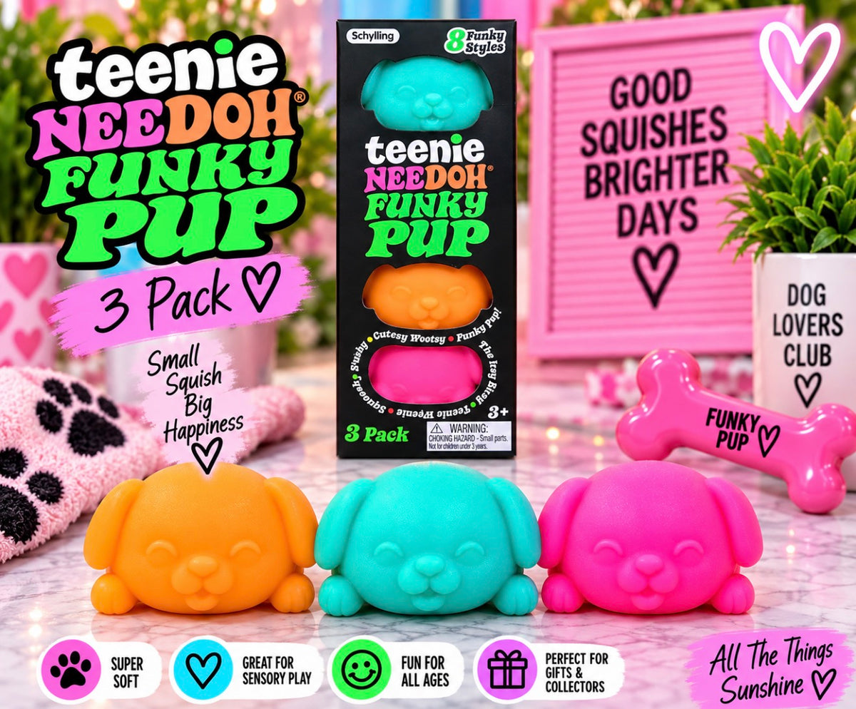 Teenie NeeDoh Funky Pup 3-Pack – Mini Puppy Sensory Squishies