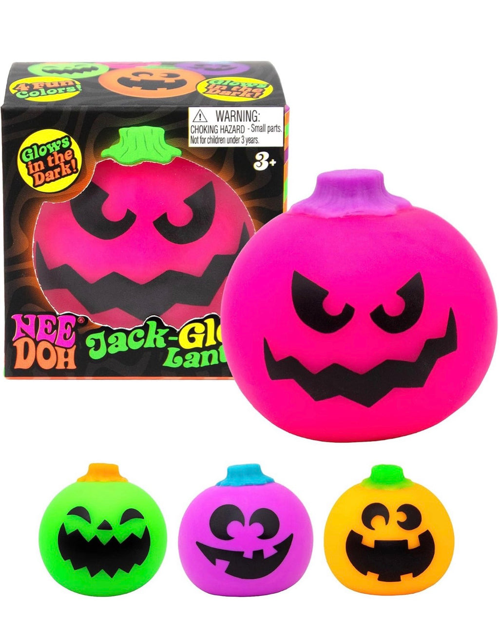 NeeDoh Jack-Glow Lantern Glow-in-the-Dark Halloween Squishy – Choose Your Face