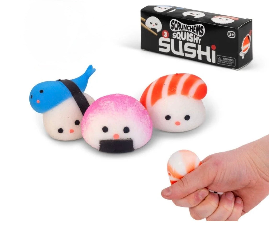 Scrunchems Squishy Sushi 3-Pack – Kawaii Sensory Fidget Toys