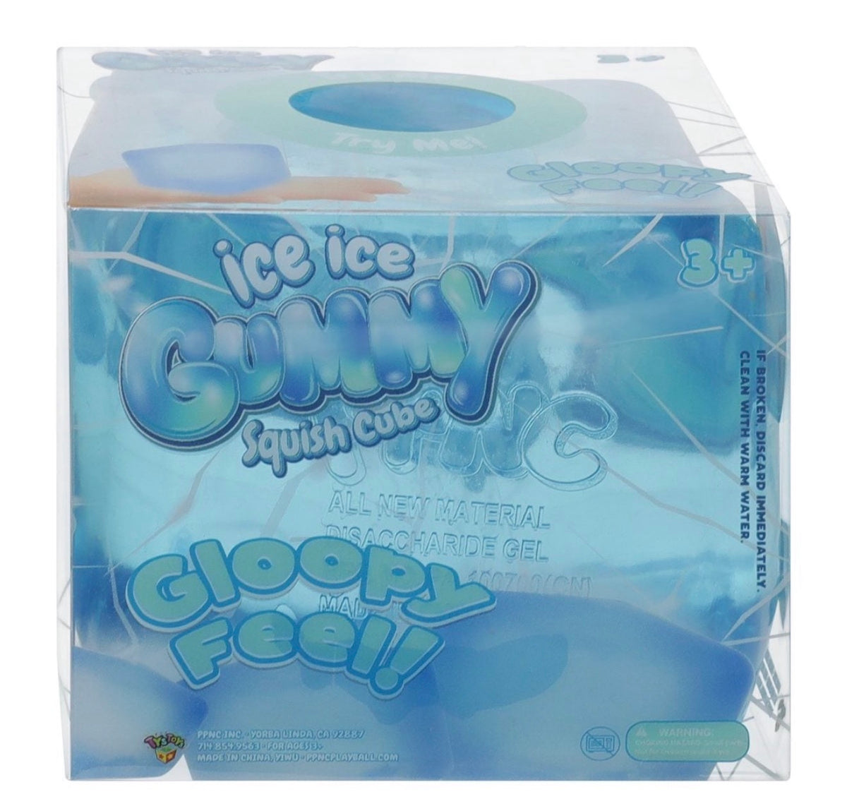 Ice Ice Gummy Squish Cube – Blue Gooey Sensory Toy