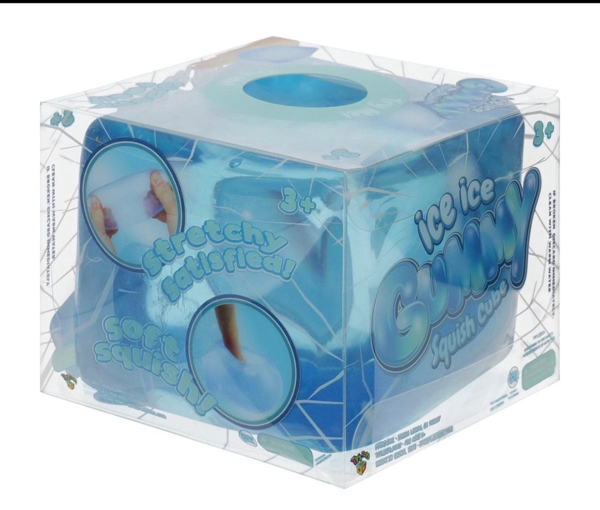 Ice Ice Gummy Squish Cube – Blue Gooey Sensory Toy