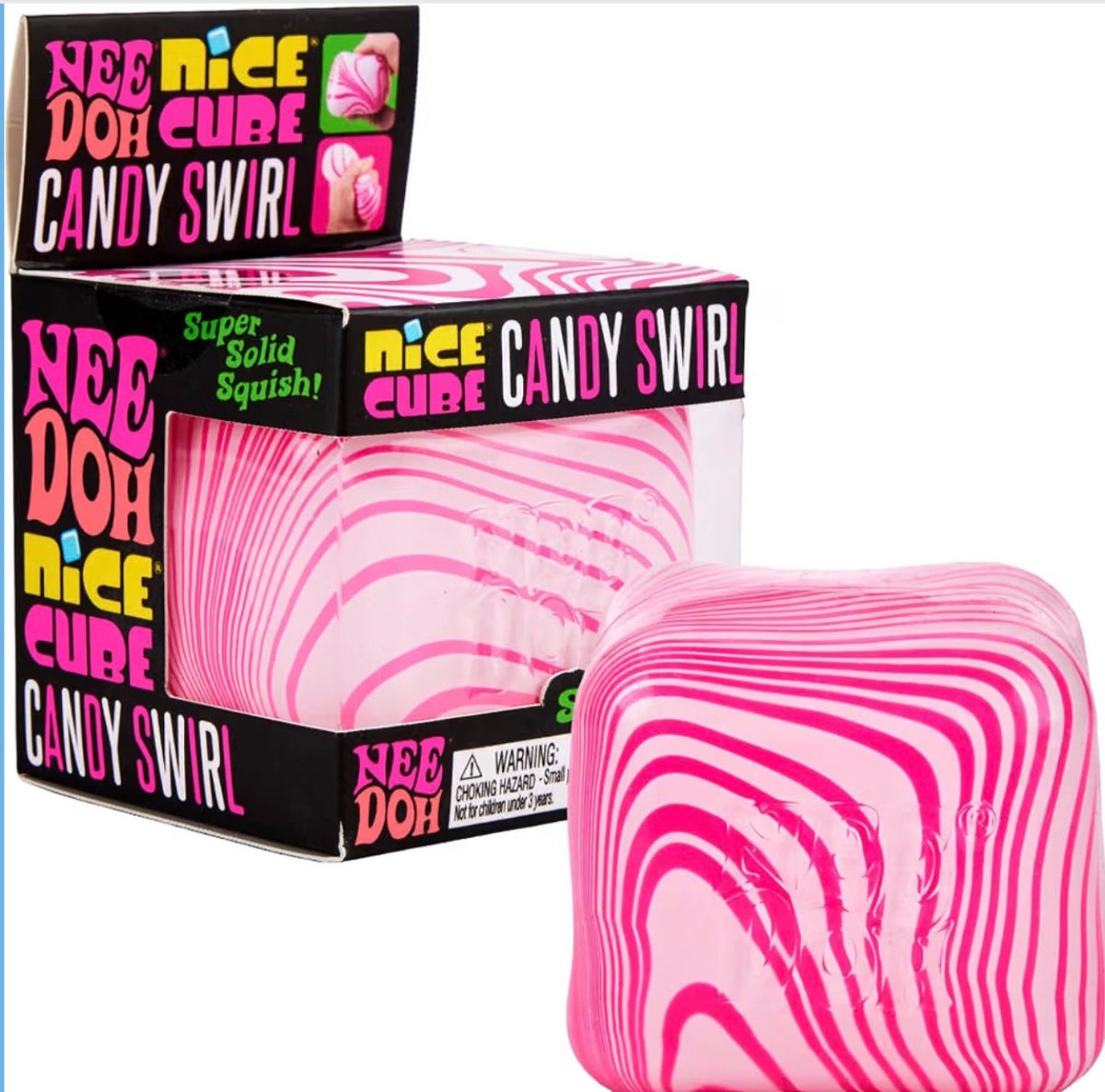 NeeDoh Nice Cube Candy Swirl – Super Solid Squish