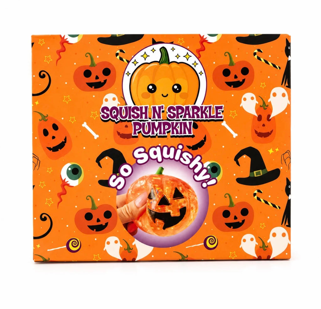 Squish N’ Sparkle Glitter Pumpkin – Halloween Sensory Toy