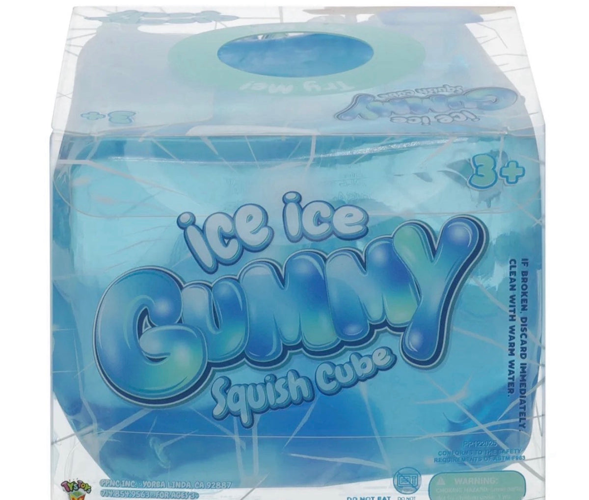 Ice Ice Gummy Squish Cube – Blue Gooey Sensory Toy
