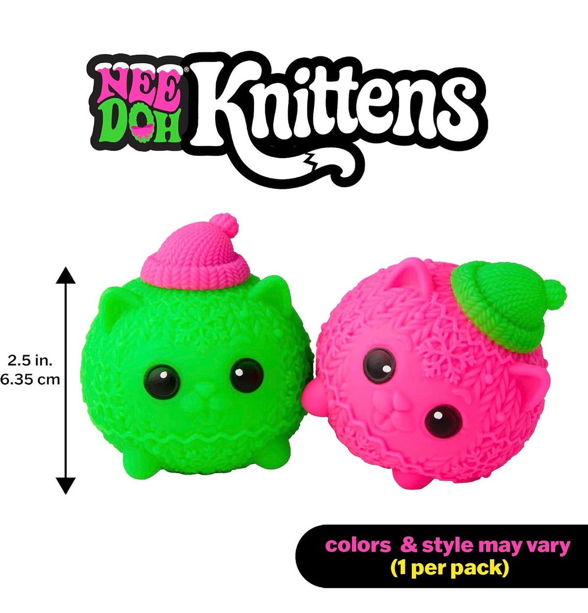NeeDoh Kittens – Green Sweater-Soft Cat Squishy by Schylling