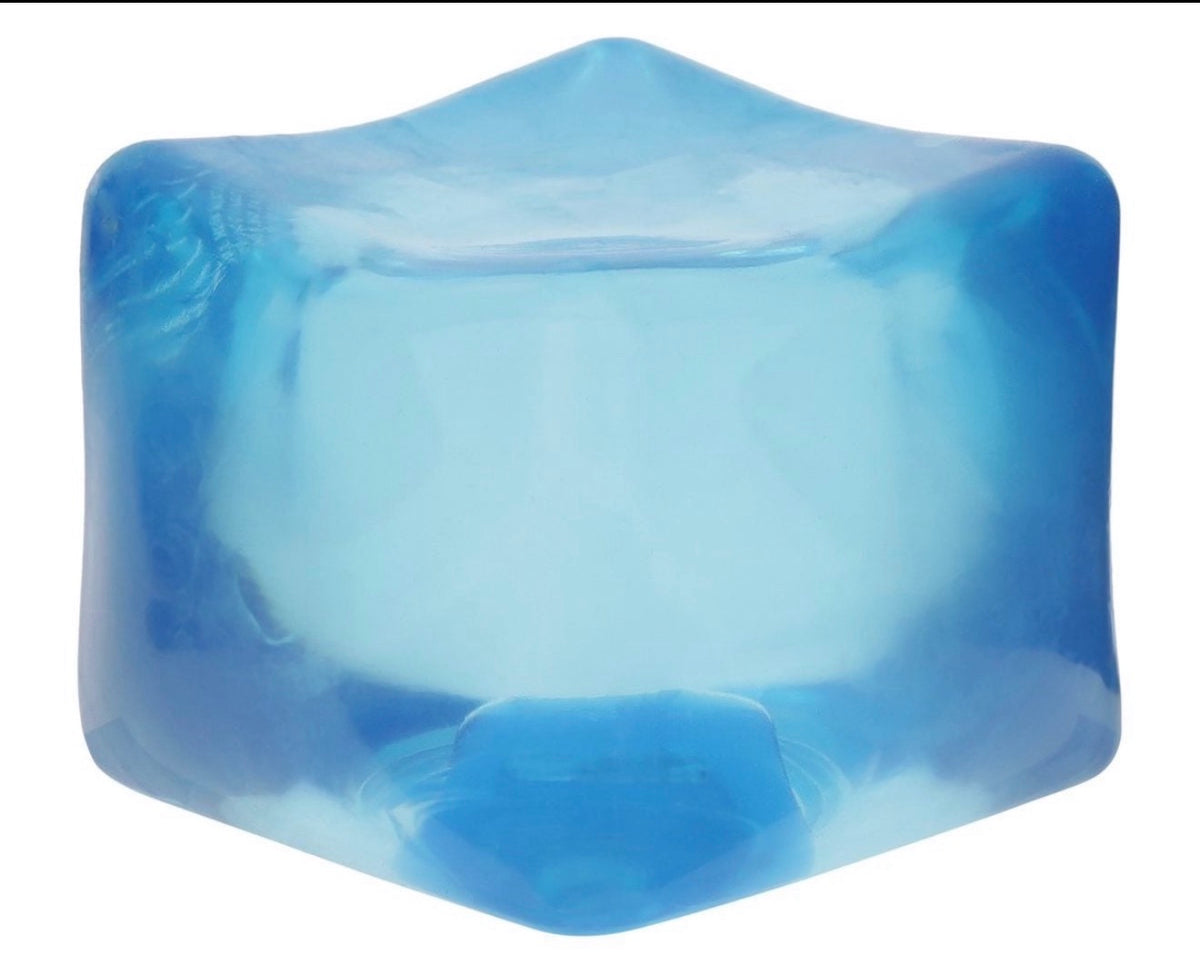 Ice Ice Gummy Squish Cube – Blue Gooey Sensory Toy