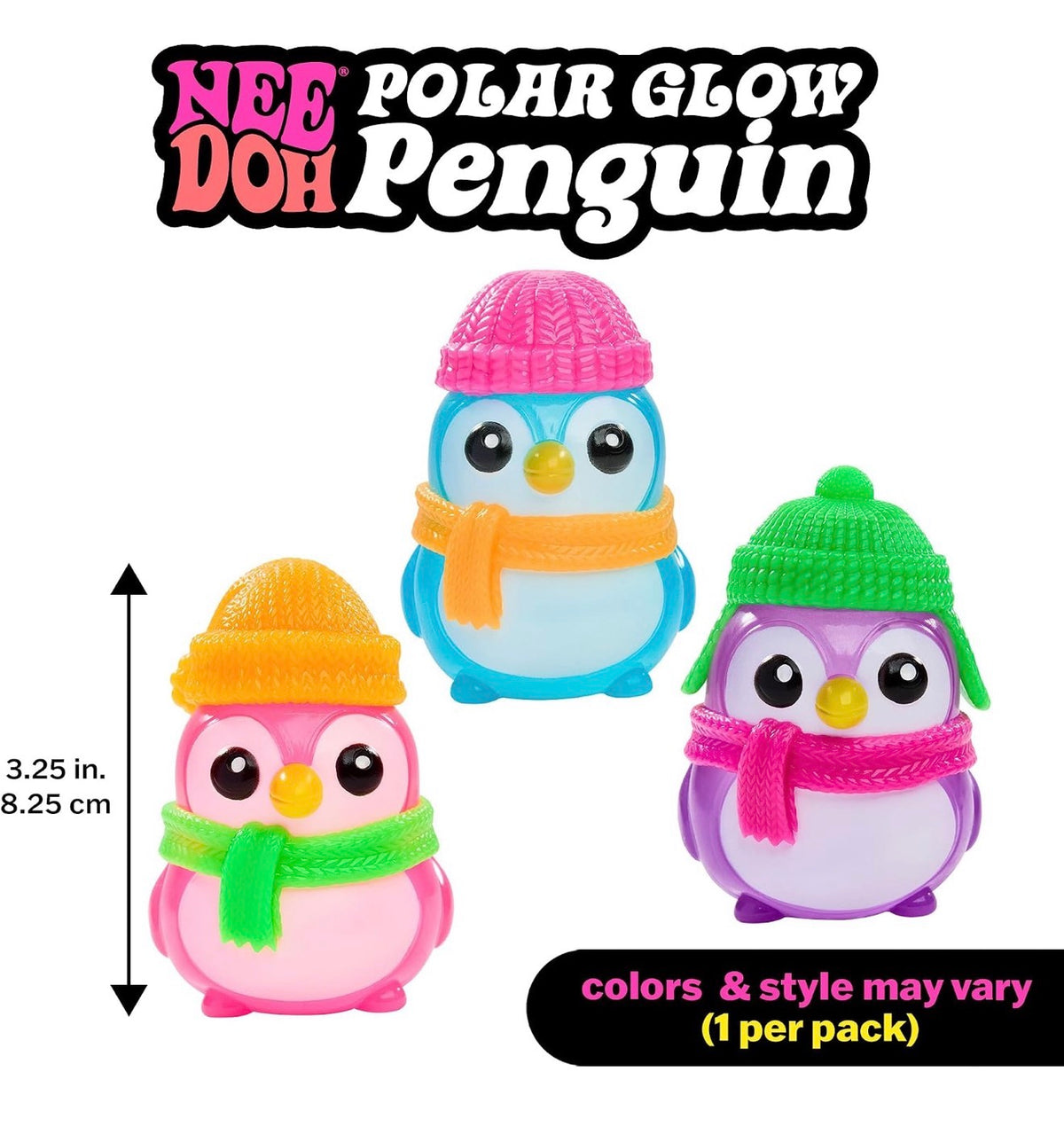 Schylling NeeDoh Squishmas Polar Glow Penguin – Holiday Sensory Squishy