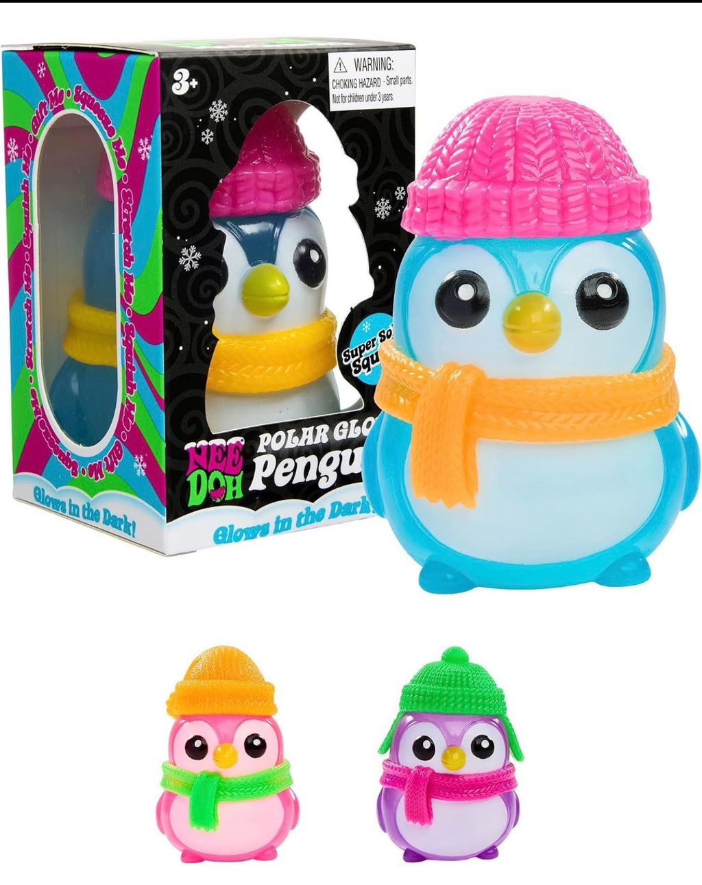 Schylling NeeDoh Squishmas Polar Glow Penguin – Holiday Sensory Squishy