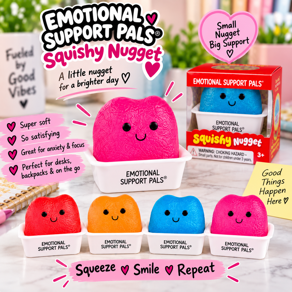 Emotional Support Pals Squishy Nugget – Cute Sensory Fidget Toy