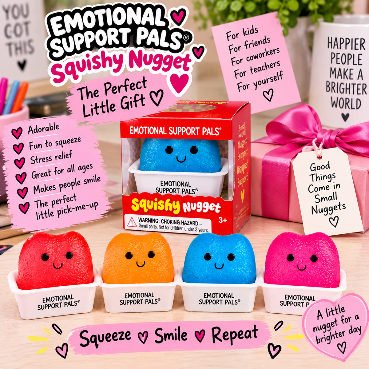 Emotional Support Pals Squishy Nugget – Cute Sensory Fidget Toy