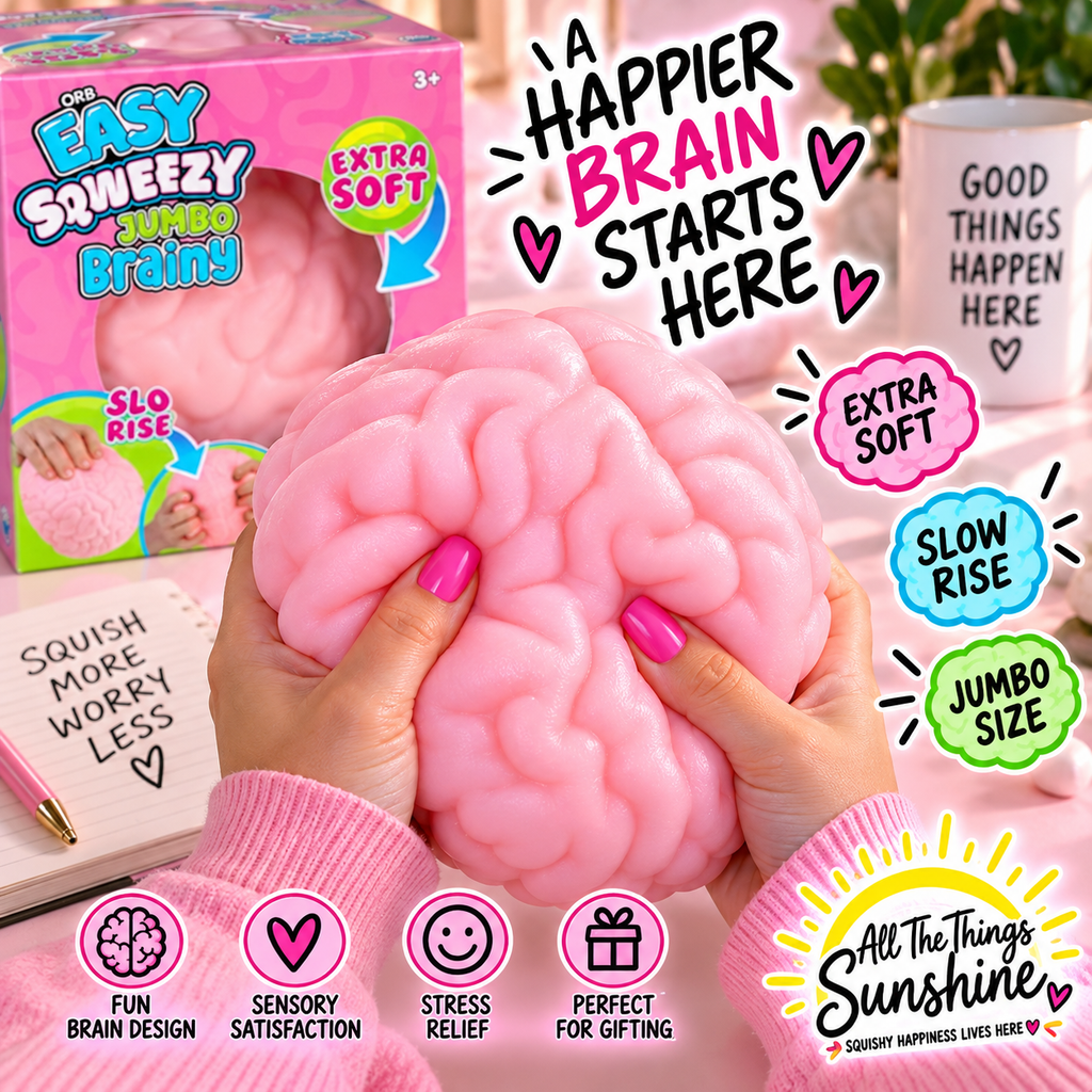 🧠 ORB Easy Squeezy Jumbo Brainy – Extra Soft Sensory Squishy