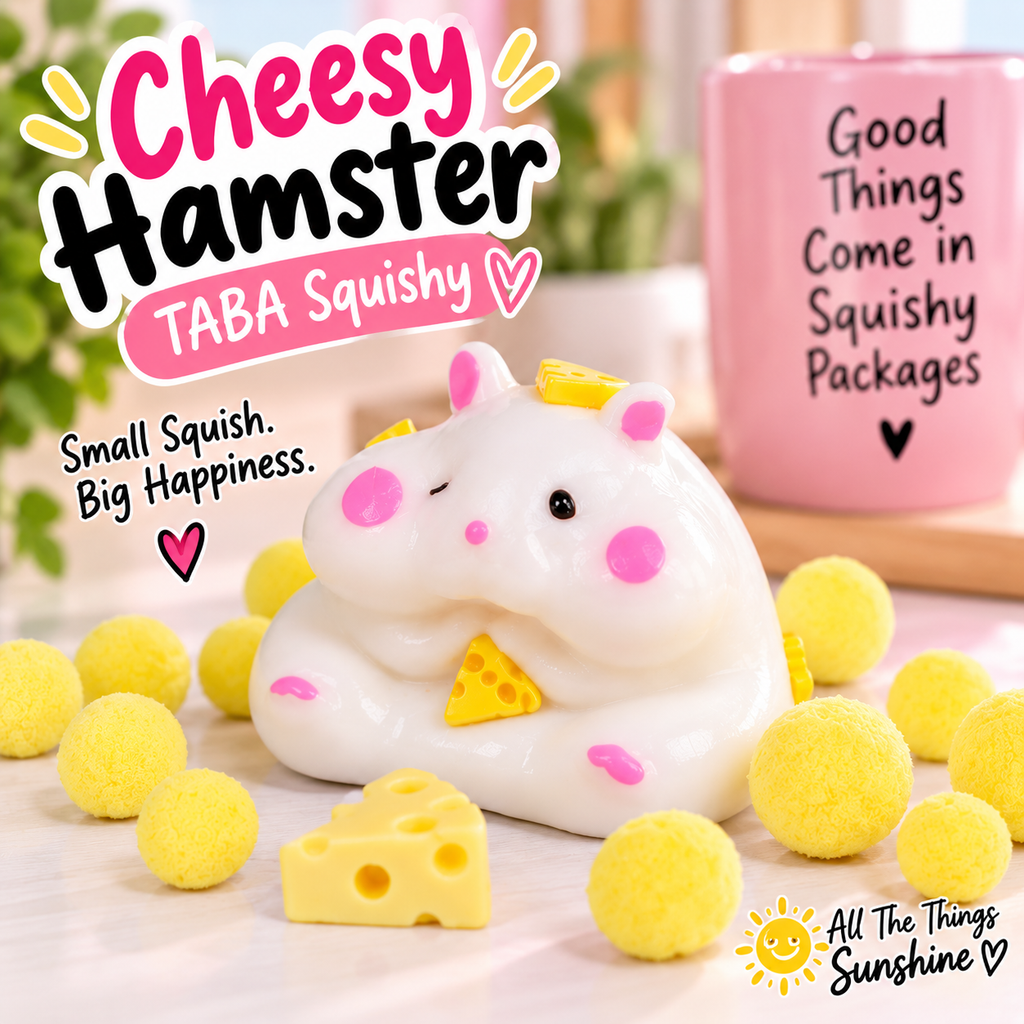 Cheesy Hamster TABA Sticky Squishy – Slow-Rise Sensory Toy