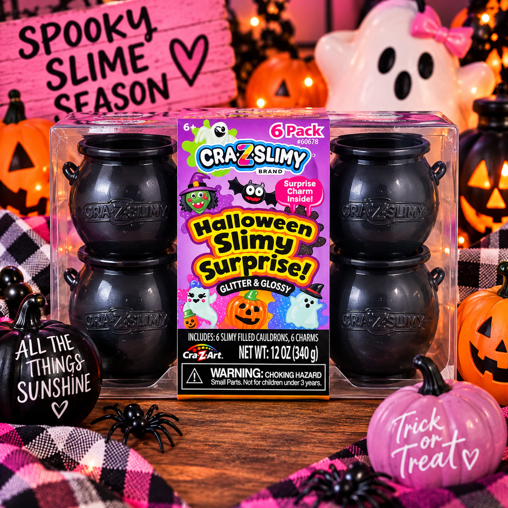 Cra-Z-Slimy Halloween Slimy Surprise 6-Pack Cauldrons + Charms