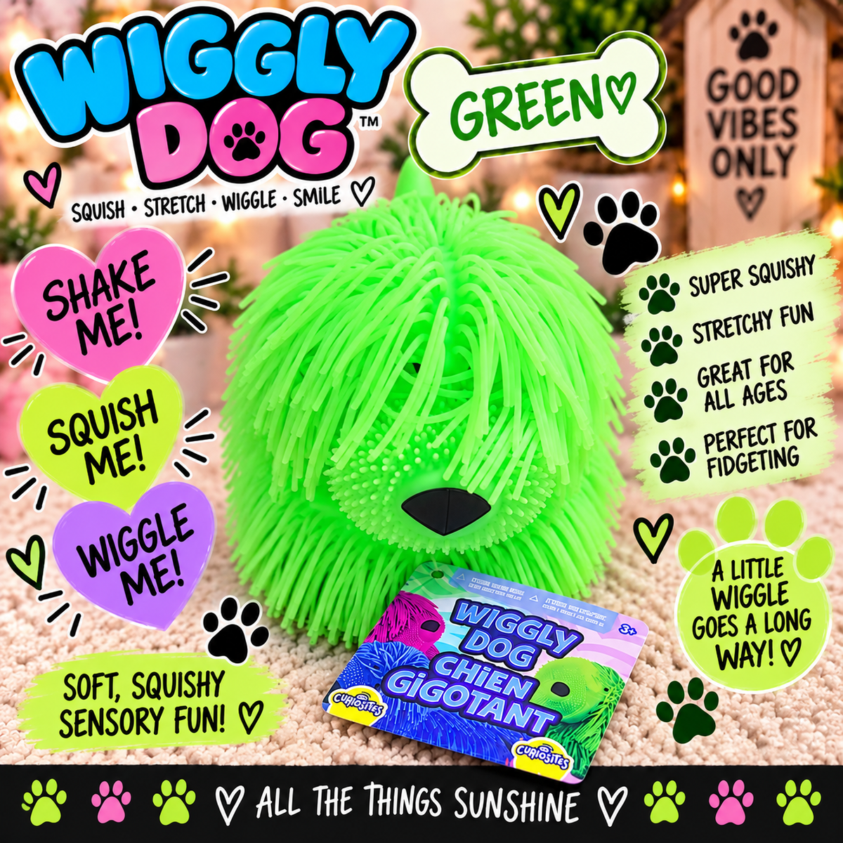 ORB Curiosities Wiggly Dog Sensory Fidget Toy – Choose Your Color