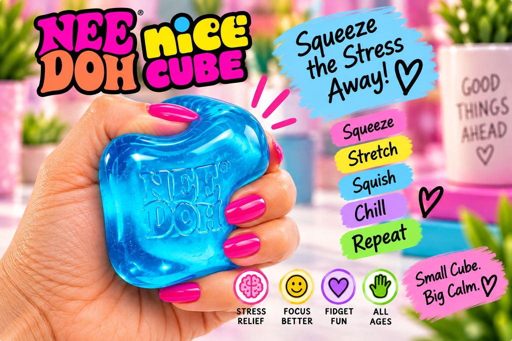 NeeDoh Nice Cube – Super Solid Squishy Sensory Fidget Toy