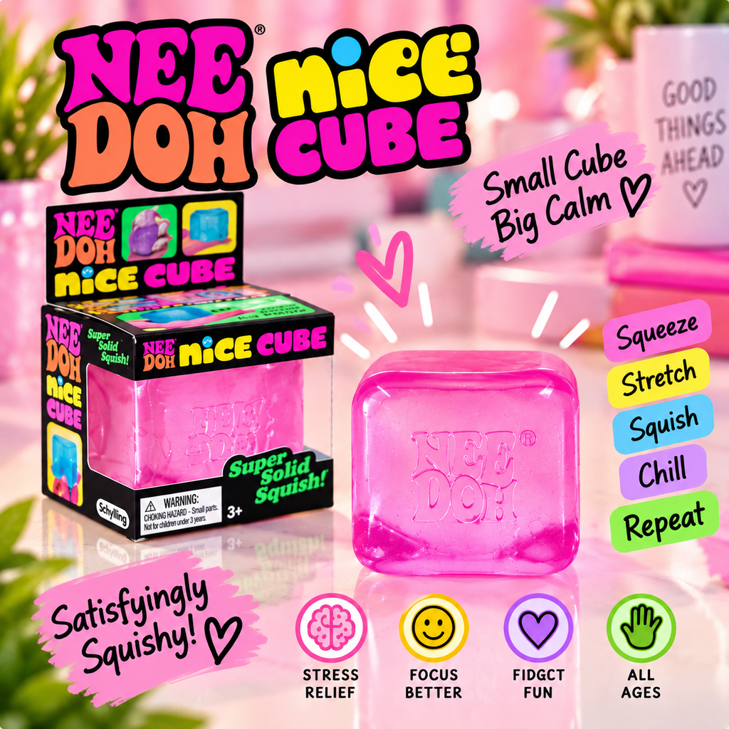 NeeDoh Nice Cube – Super Solid Squishy Sensory Fidget Toy