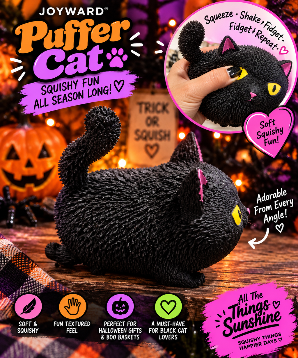 Joyward Halloween Black Cat Puffer – Squishy Sensory Toy