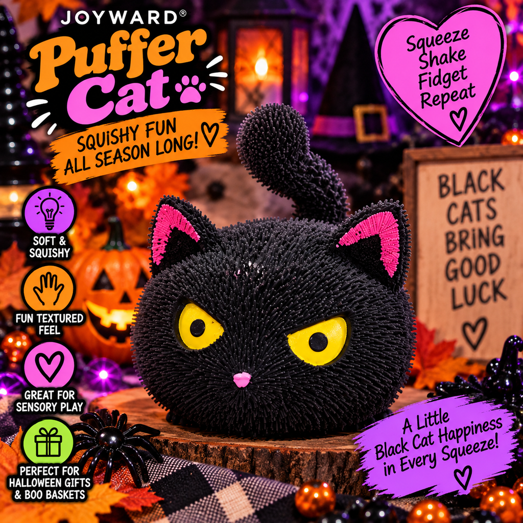 Joyward Halloween Black Cat Puffer – Squishy Sensory Toy