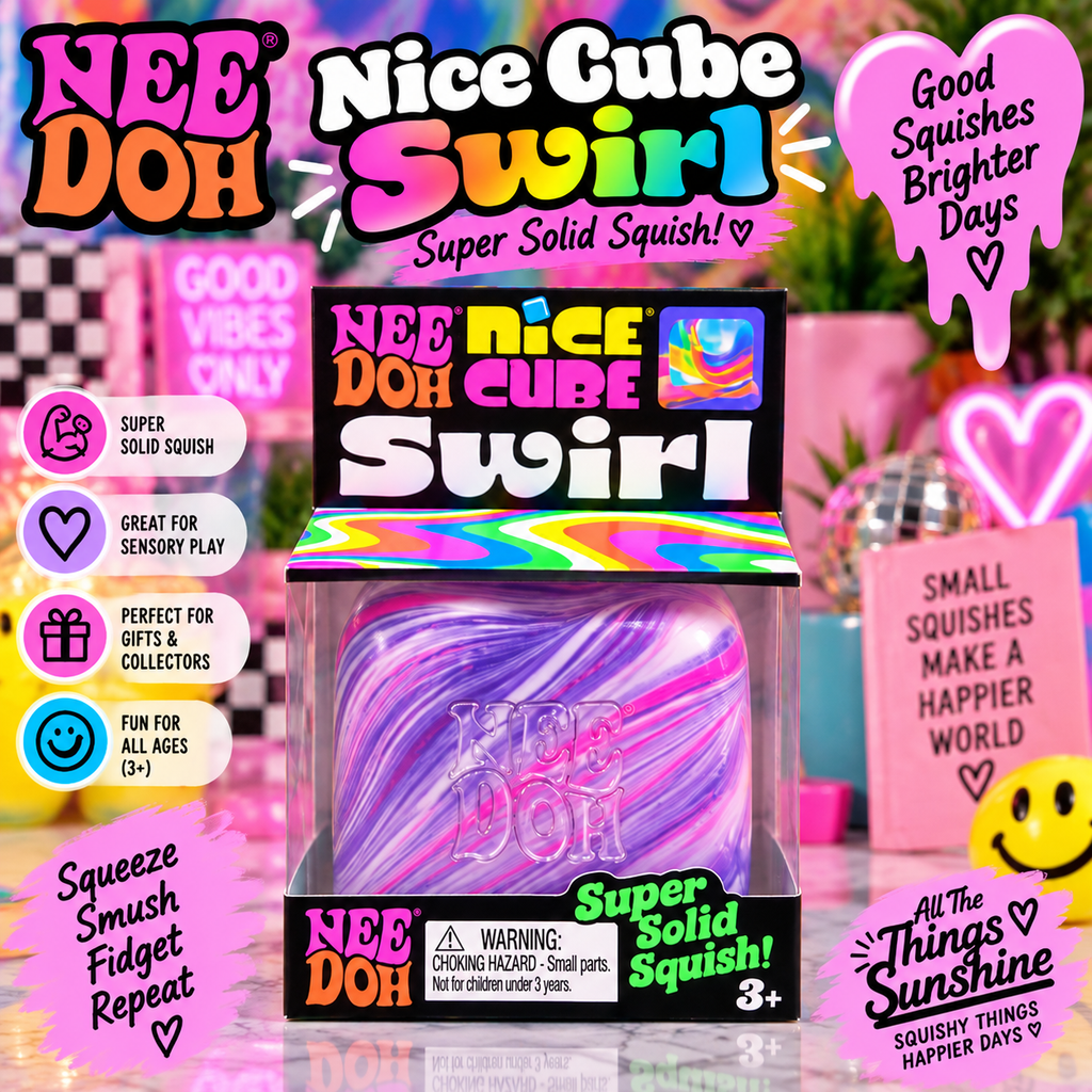 NeeDoh Nice Cube Swirl – Super Solid Squish