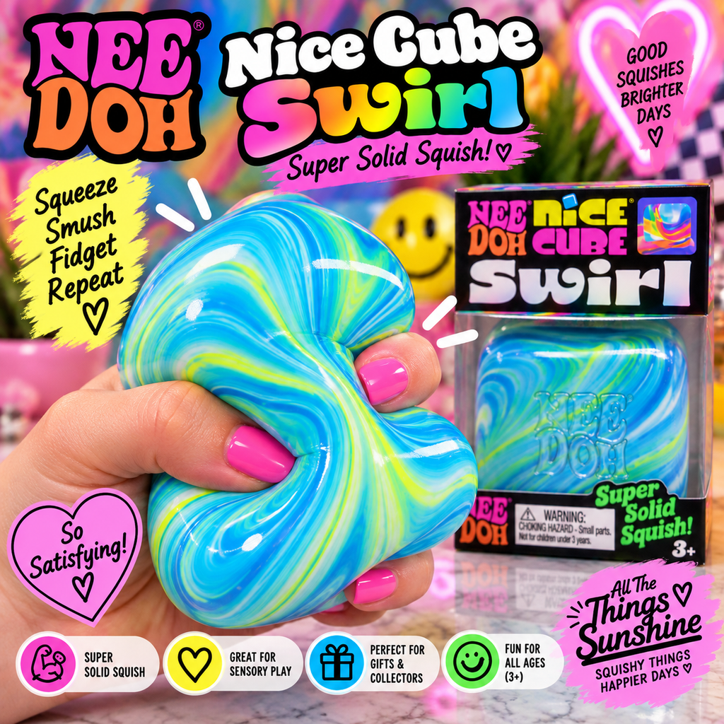 NeeDoh Nice Cube Swirl – Super Solid Squish