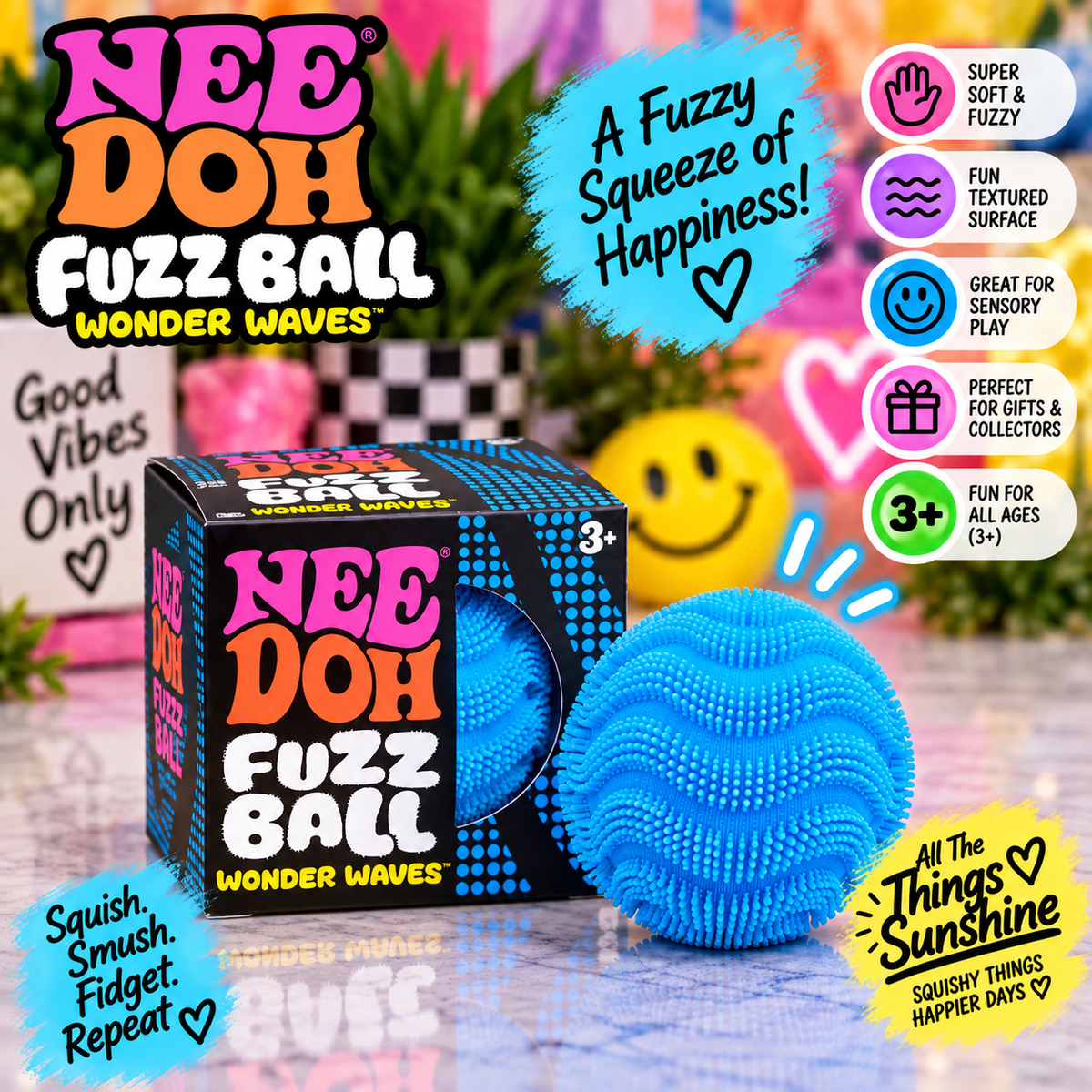 NeeDoh Fuzz Ball – Super Soft Fuzzy Sensory Squishy