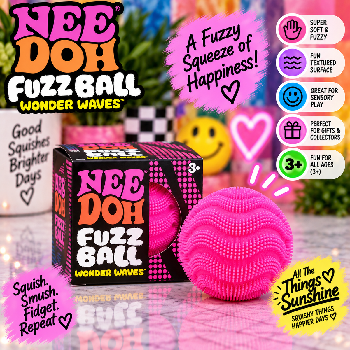 NeeDoh Fuzz Ball – Super Soft Fuzzy Sensory Squishy