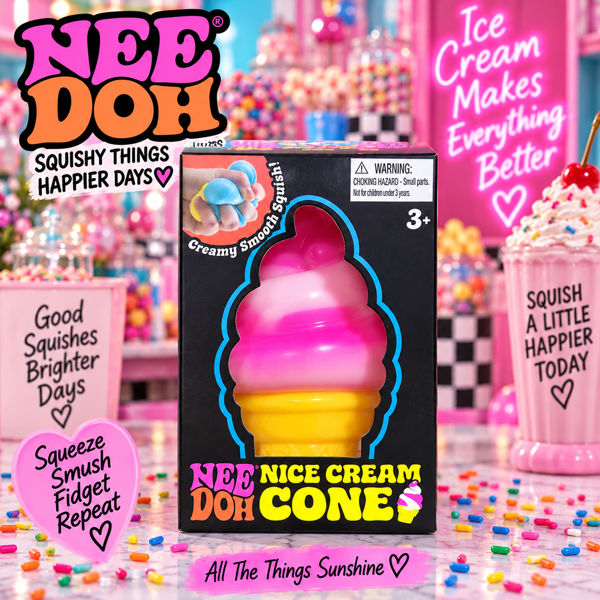 NeeDoh Nice Cream Cone – Creamy Smooth Ice Cream Squishy
